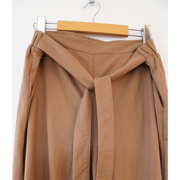 Reitmans Tapered-Leg High-Rise Pant w/ Sash Brown 12 - Picture 3 of 4